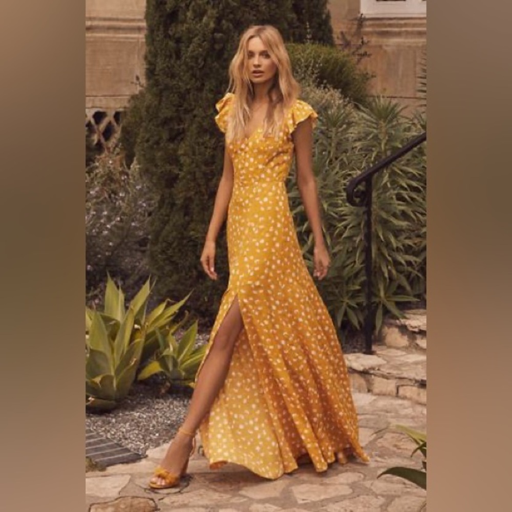 NWT Max & Ash Nordstrom Ruffled Wrap Polkadot Maxi Dress Spring Summer Wedding